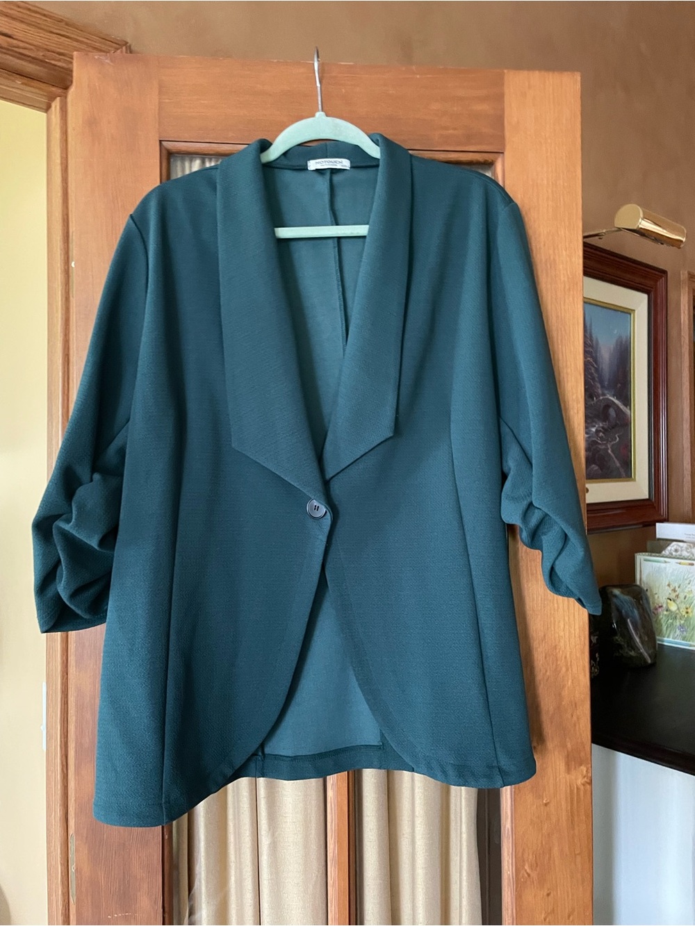 3X Women's Teal Green Open-Front Blazer Jacket